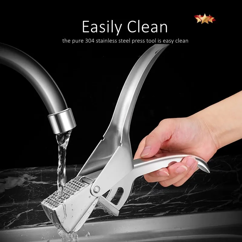 Ultra Thick Pure 304 Stainless Steel Kitchen Garlic Press LFGB Certificated Garlic Masher Durable Ginger Grinder for Barbecue — image 4