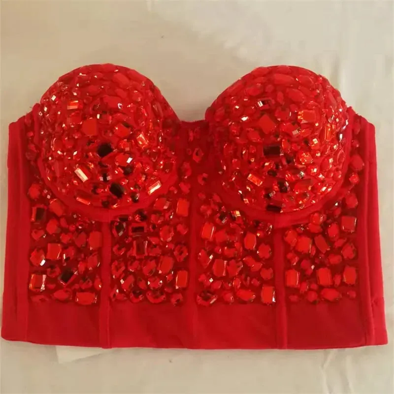 Visivane Rivet Beading y2k Tank Tops Women Bra Blusas Short Corset Woman Clothing Stage Party Shaper Ladies Crop Shirt Camis — image 27