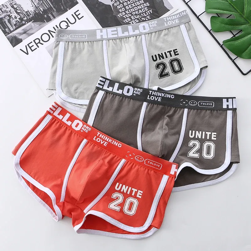 1/3pcs Men Underwear Sports Boxer Shorts Cotton Solid Color Sexy Panties Fashion Breathable Comfortable Underpants Man U Convex — image 32