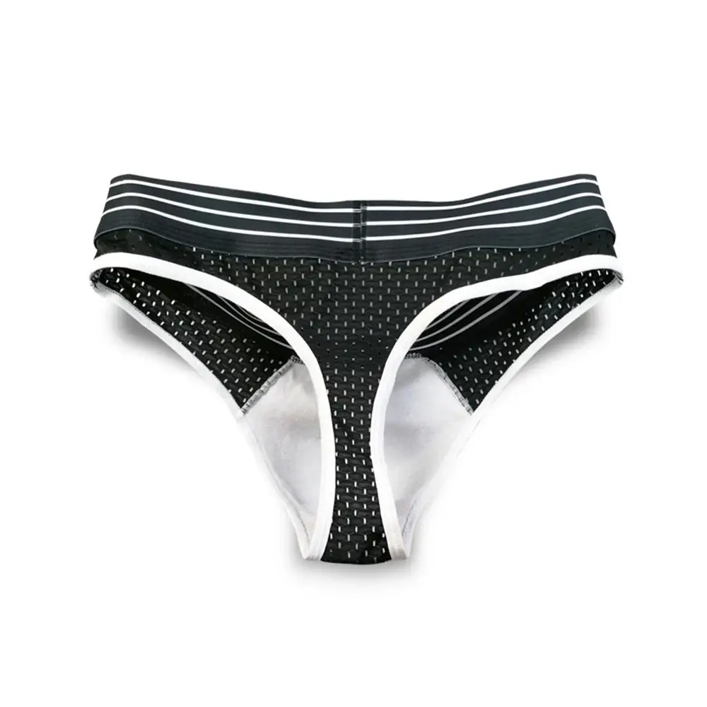 남성 속옷 망 섹시한 통기성 팬티 편지 인쇄 낮은 허리 빅 U 파우치 남성 팬티 메쉬 고탄력 속옷 끈 팬티