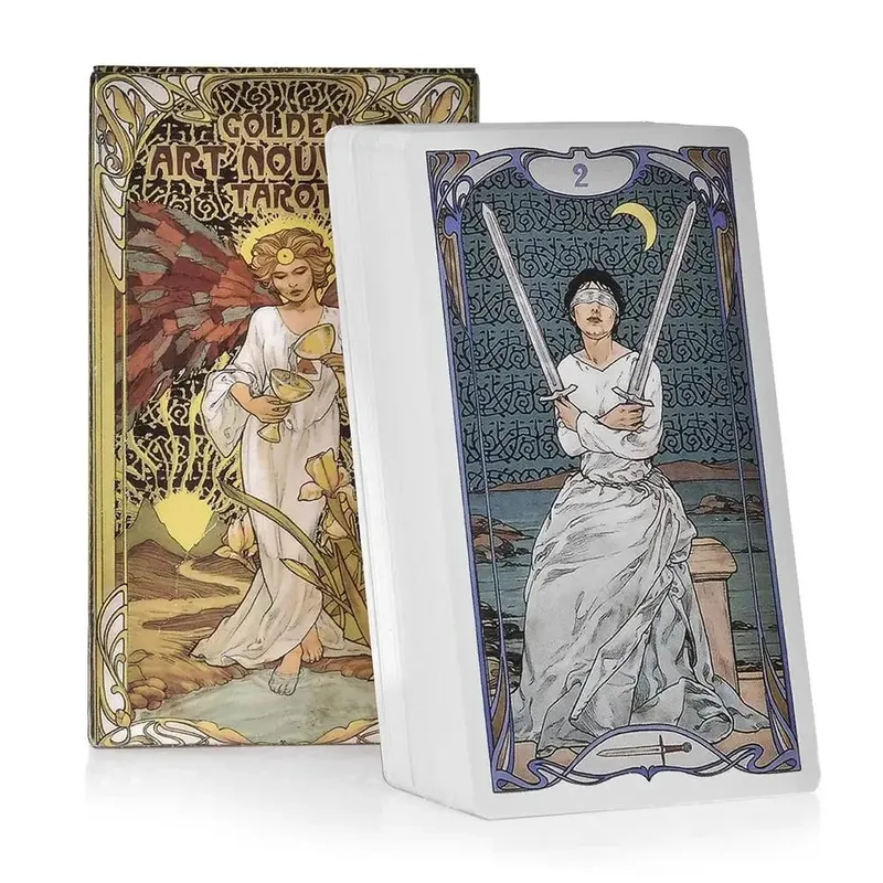 Cartes de Tarot de Style 400, Oracle doré, Art Nouveau, la sorcière verte, universelle, celtique, Thelema, Steampunk, jeux de société — image 21