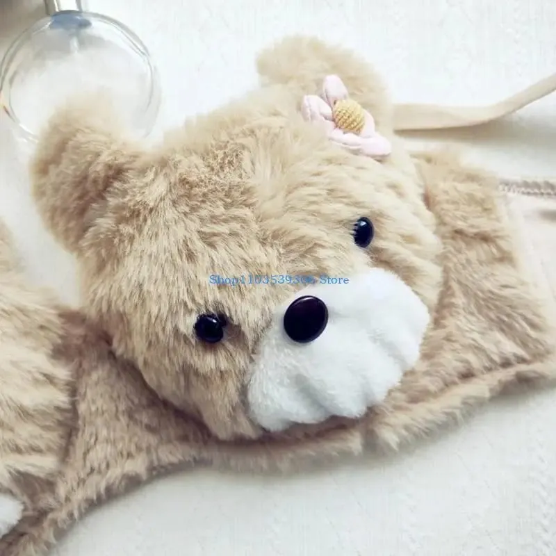 400A Women Cartoon Plush Bra Panty Set Funny Bear Bra Panties Set Lovely Lingerie