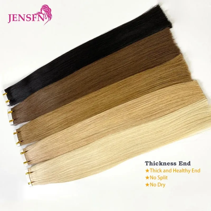 Virgin Tape In Human Hair Extensions Real Natural Hair Extensions 16"-22"Inch For Salon High Quality Thickening Of Roots — image 6