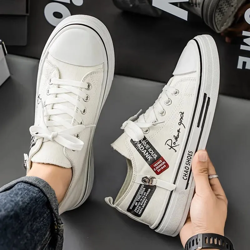Men's Breathable Canvas Shoes Casual Soft Sole Non-Slip Outdoor Walking Sports Sneakers Fashionable Youth Board Flat Summer Foot — image 2
