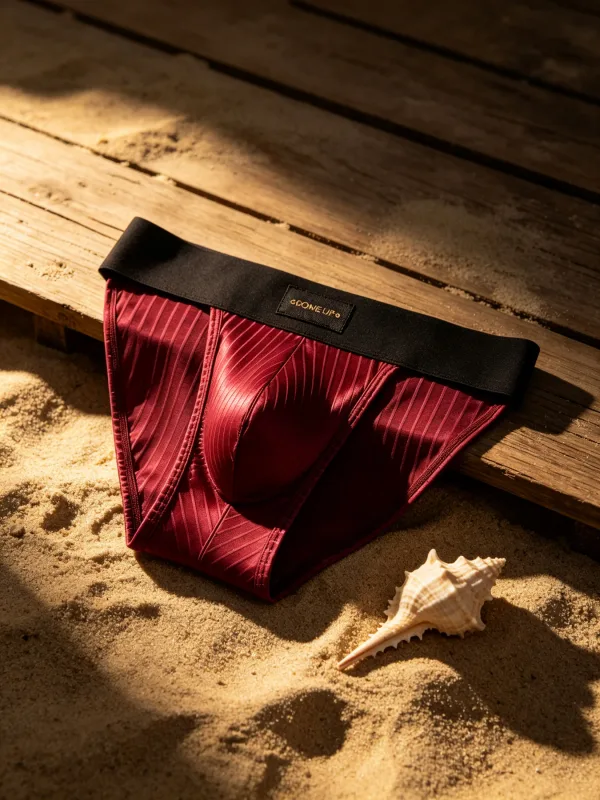Herren-Unterwäsche, glänzend, gestreift, Dreieck-Slip, vorderer Ausbuchtungsbeutel, sexy Low-Rise, schmale Passform, tägliche Herren-Unterhose DP915 — image 4