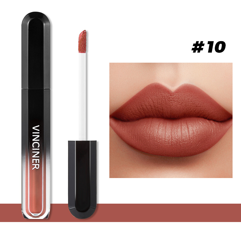 12 Colors Liquid Lipstick Matte Dark Brown Lip Gloss Cosmetic Waterproof Red Lip Glaze Non-stick Cup LongLasting Lip Tint Makeup — image 16