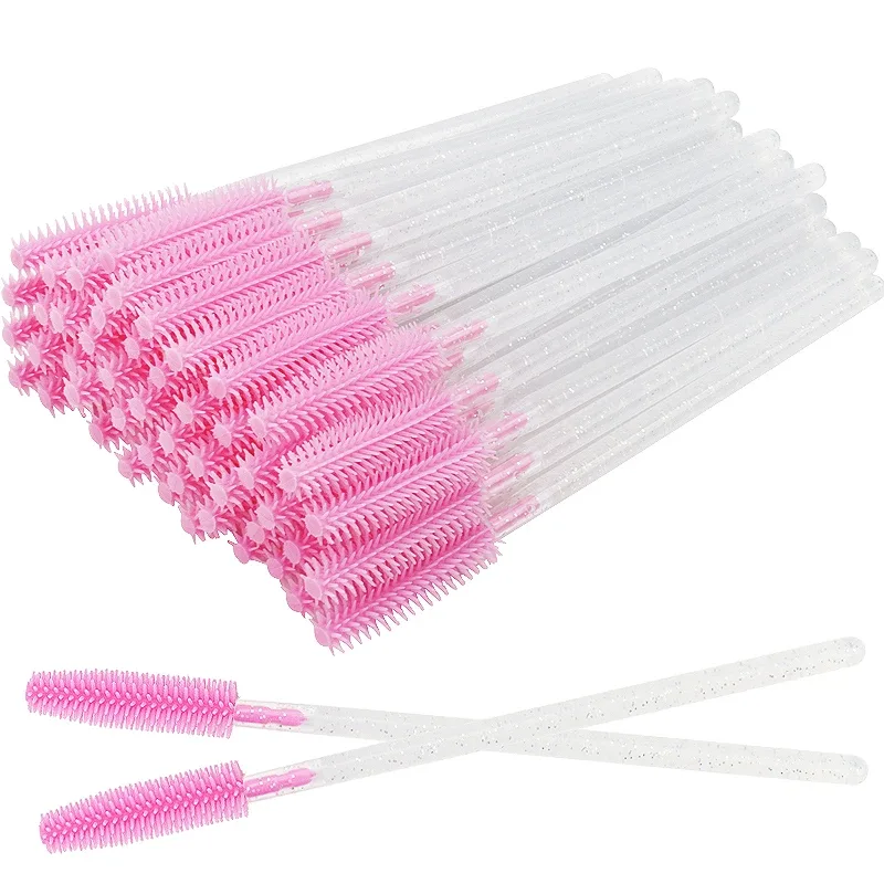 50 pcs Silicone Mascara Wands Applicator Disposable Eyelash Brushes Comb Beauty Makeup Brush For Women Eyelash Extension Tools