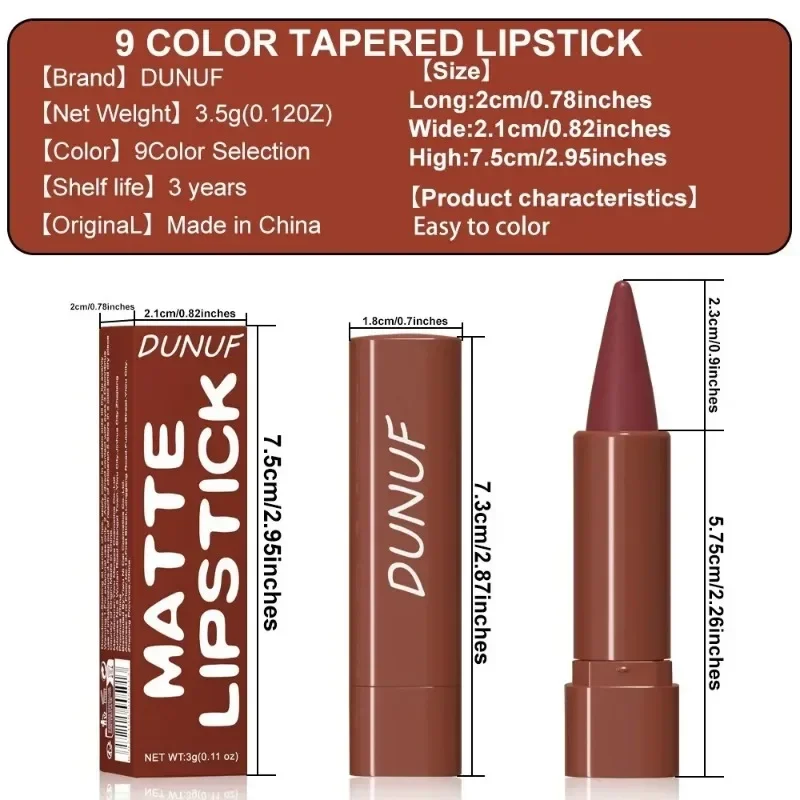 9 Colors Gradient Lip Liner Matte Black Brown Velvet Lipstick Waterproof Non Sticky Contouring Tint Lipliner Crayon Lip Makeup — image 6