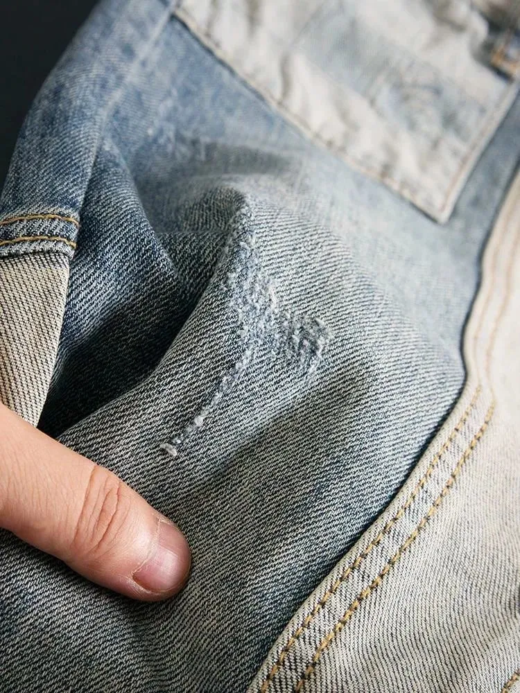 Autumn and Spring Fashion American Vintage Straight Leg Elastic Denim Pants Men's Casual Comfortable Sports High Quality Jeans — image 5