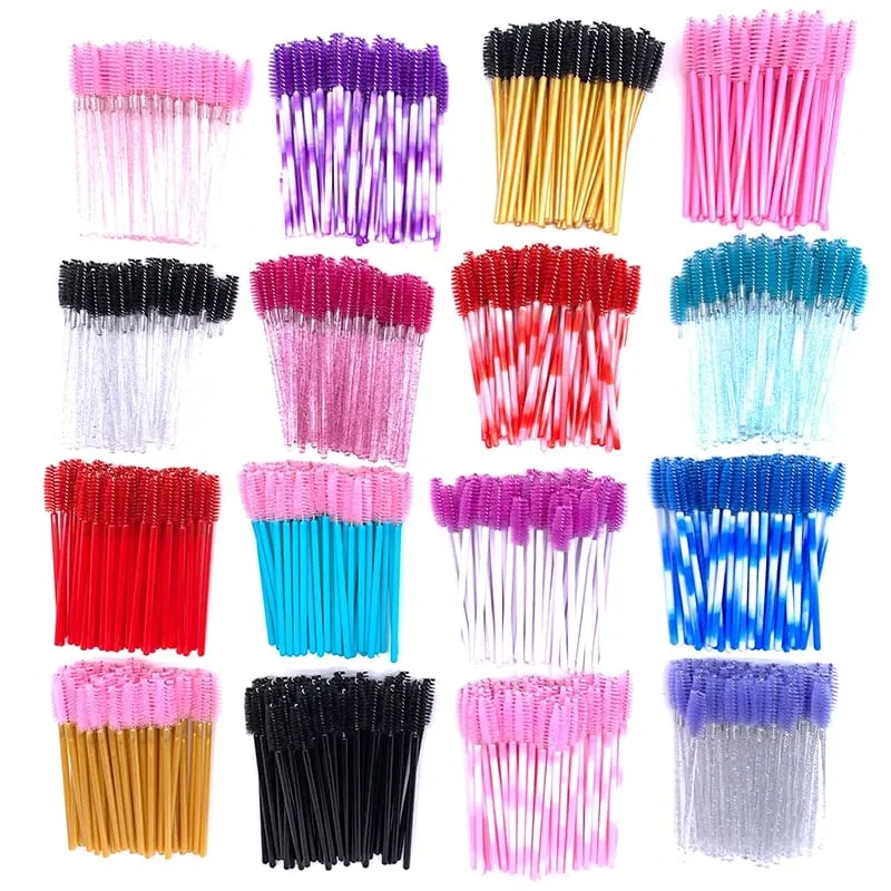 YGirlash 50Pcs Lash Swans Crystal Eyelash Applicator Μίας χρήσης Διαμαντένια λαβή Nylon Mascara Wands Brush Cosmetic Tools — image 6
