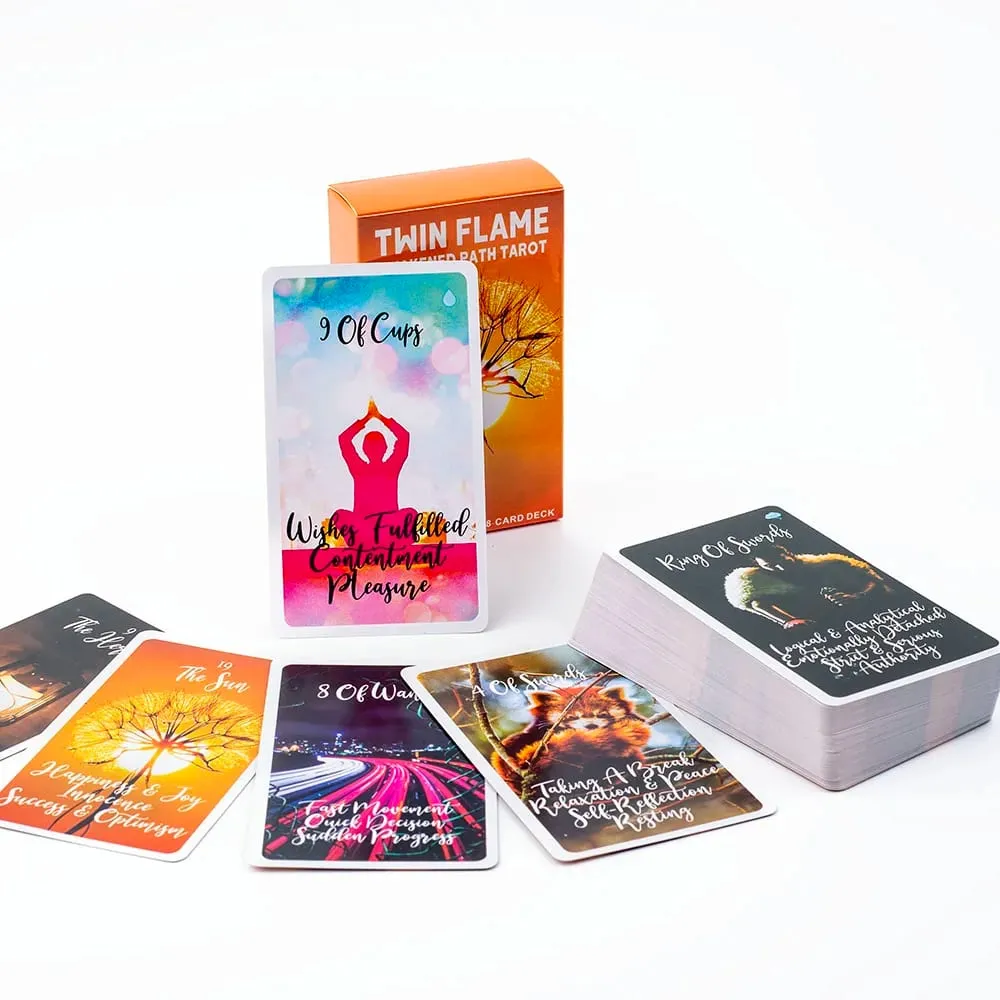 New Arrival 78Cards Twin Flame Awakened Path Tarot Deck Card 10.3x6cm For Family Party Fortune Telling Divination Game — image 1