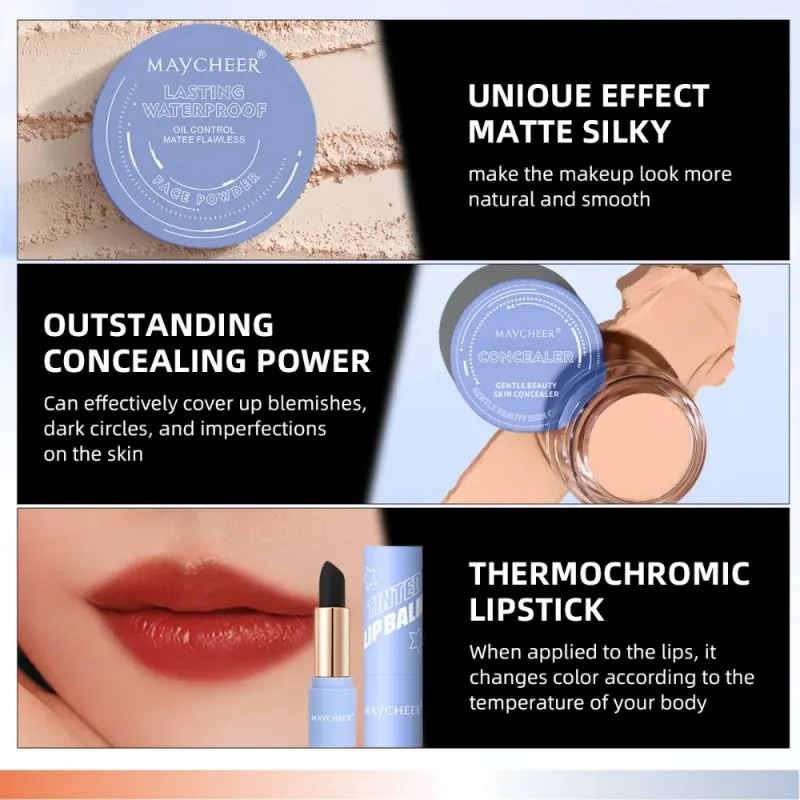 Professional Makeup Kit Foundation Powder Lipstick Lip Gloss Eyeliner Eyebrow Pencil Full Face Cosmetics Set for Women Travel — image 4