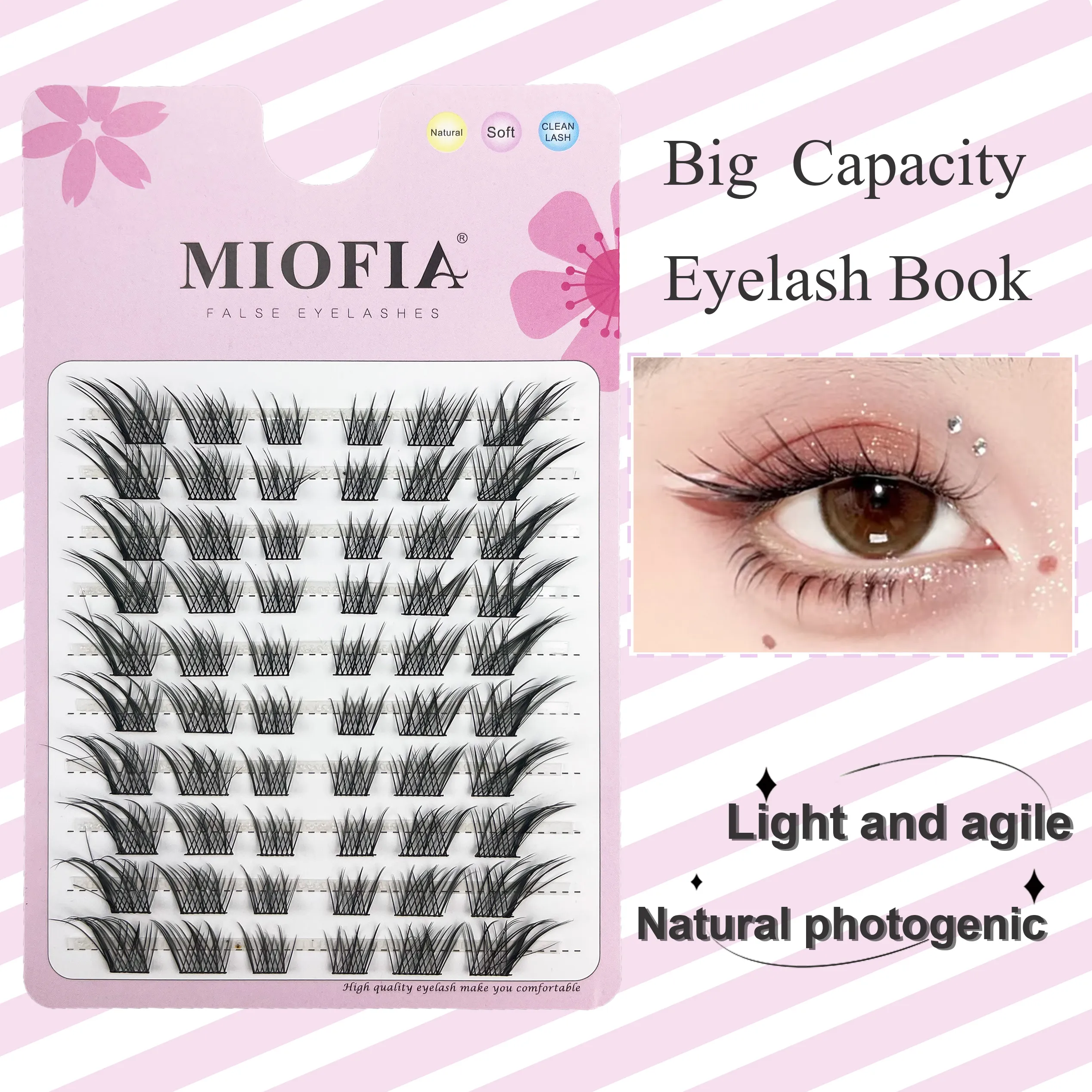 Cluster Lashes Natural Eyelash Extension Fluffy Fox Eye Lashes Mixed Tary Large Capacity Anime Lashes DIY Eyelash Cluster — image 6