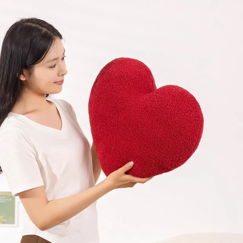 Red Love Heart Shape Throw Pillow Cushion Stuffed Plush Doll Kids Toy Lover Gift Sofa Car Home Decor Wedding Party Decoration