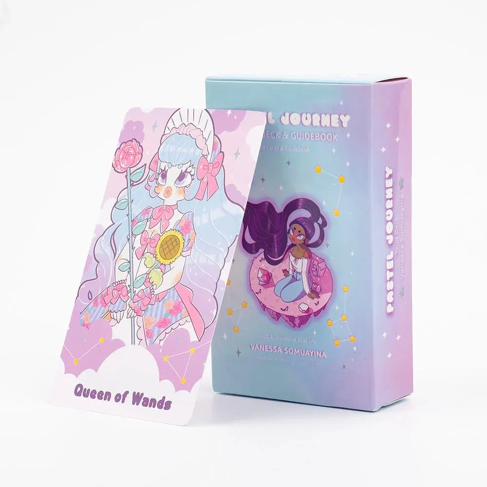 Pastel Journey Tarot Cards 78 Pcs English Version Divination Oracle Deck Board Game Camping Party Pink Original Women 10.4*6.1cm — image 1