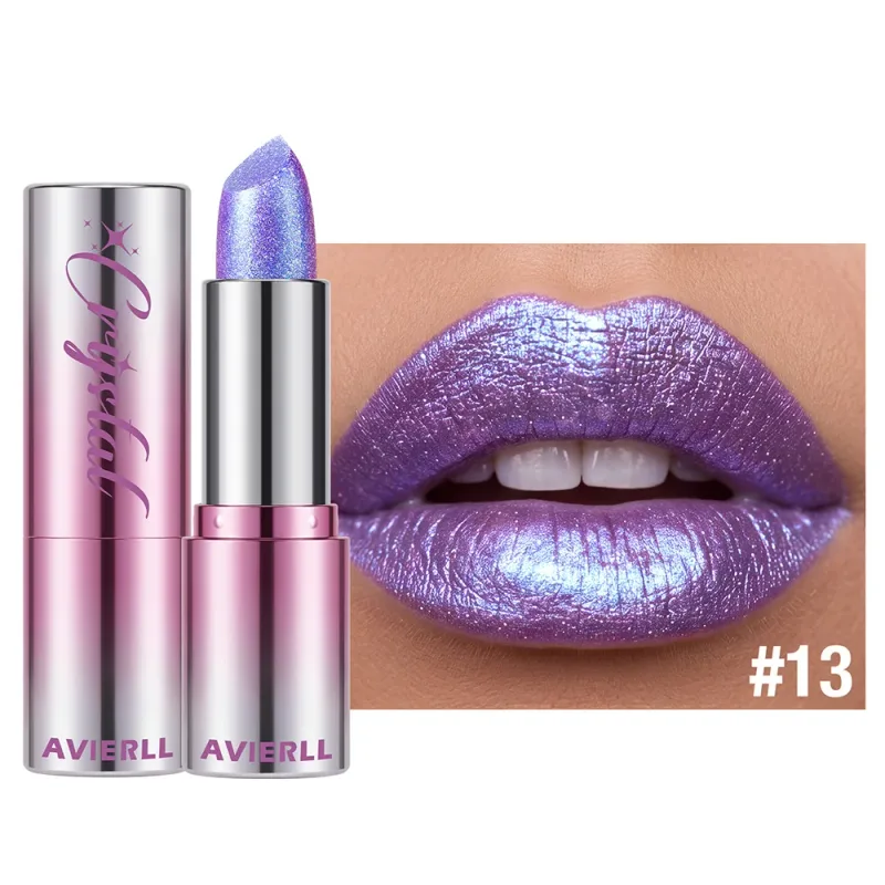 6 Color Polarised Shimmer Lipstick Metallic Pearlescent Pink Glitter Lipstick Waterproof Lasting Lip Tint Women Cosmetics Makeup