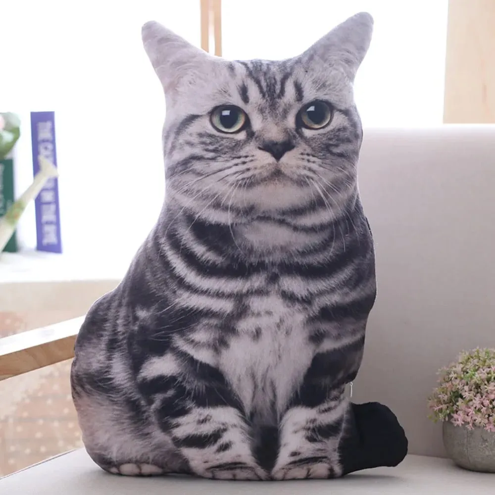 Peluche realistico 3D bambola gatto cartone animato farcito simulazione gatto peluche cuscino Kawaii morbido peluche animali giocattolo cuscino per bambini ragazze — image 3