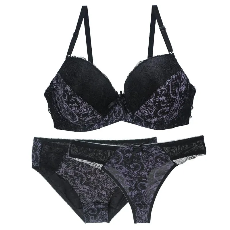 Nouvell Seamless Push Up Bra Sets For Women 3 Piece Underwear BCDEF Cup Beige Black Blue Purple Red White Plus Size Lingerie — image 4