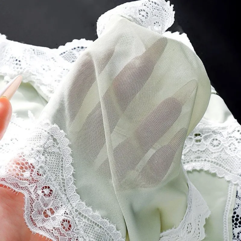 Calcinha masculina com acabamento de renda, cueca respirável de alta elasticidade 3d convexa, roupa íntima sexy fina transparente — image 13