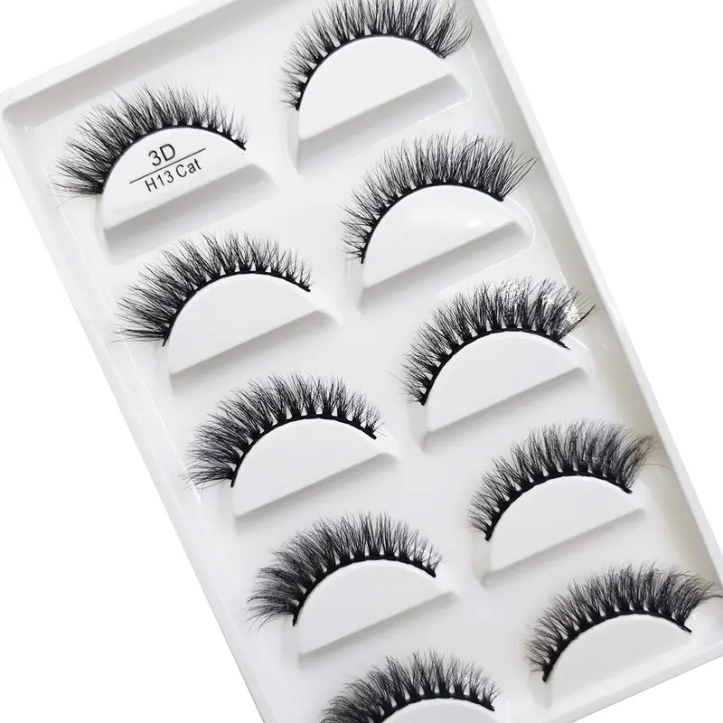 10/50 Boxes 3D Mink Eyelashes Natural Thick False Eye Lashes Mink Lashes Soft Fake Eyelash Wispy Makeup Cilios H13 Cat — image 2
