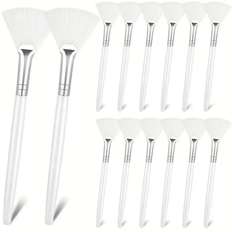 3/6/12pcs Fan Brush Facial Mask Brushes Multi Use Soft Fan Face Makeup Brush Acid Applicator for Women Girls Cleansing Tools