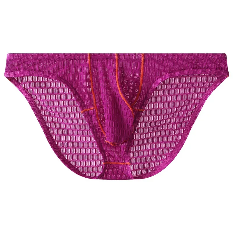 Men Sexy Briefs Underwear Lace Breathable Briefs Underpants U Pouch Ice Silk Ropa Interior Hombre Slips Sissy Panties Cuecas — image 13