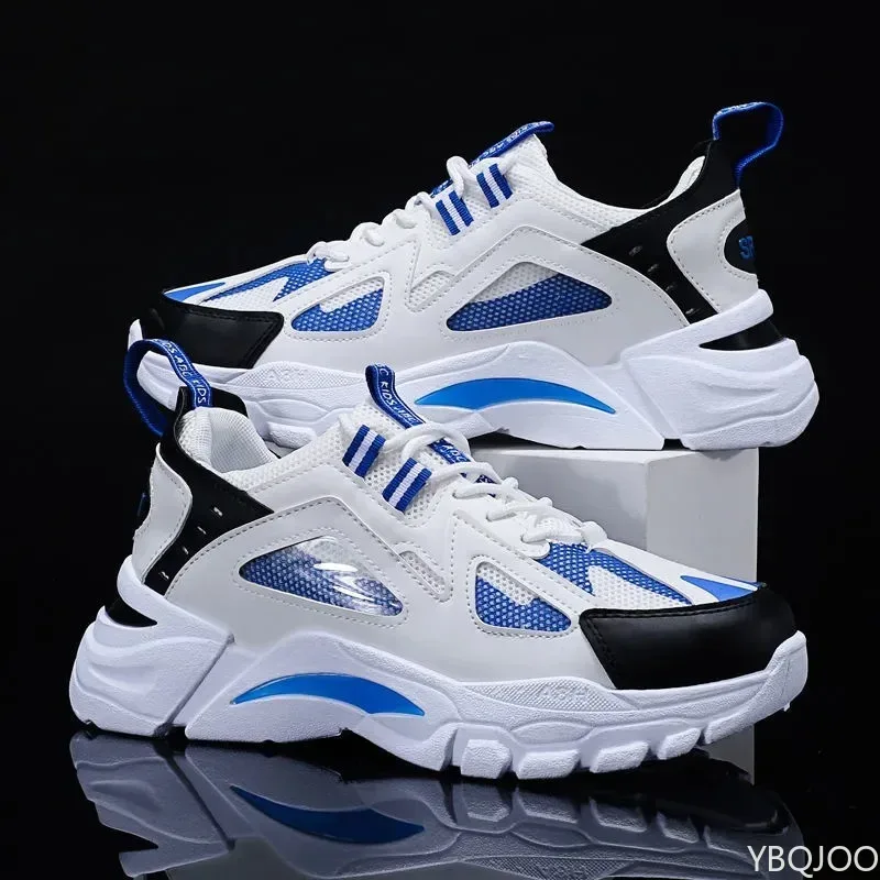 New Men's Shoes Spring Autumn Breathable Mesh Shoes Thick soled Height Increasing Shoes Men's Versatile Trendy Sports Shoes — image 3