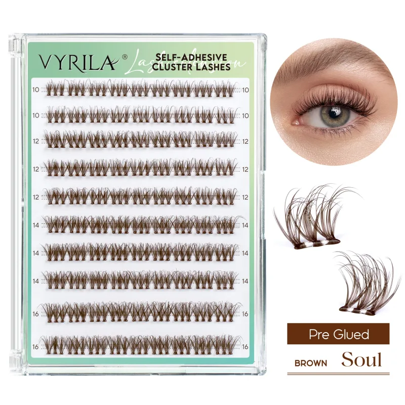 Selbstklebende Wimpern, kein Kleber erforderlich, Wimpern 10–16 mm, vorgeklebte Cluster-Wimpern, D-Locken, weiche, natürliche Wimpern zum Aufdrücken — image 15