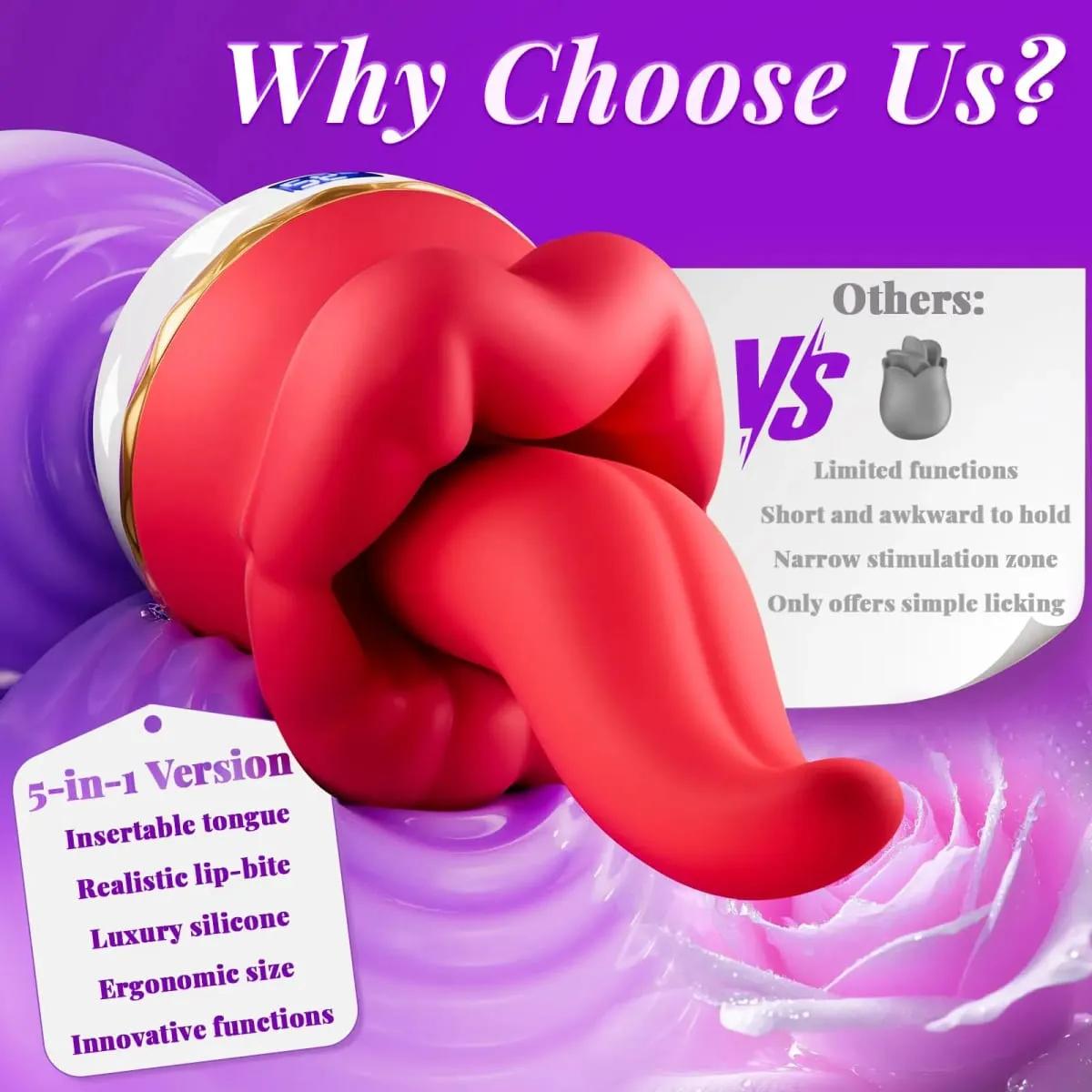 2025 New Swing Tongue Licking Vibrator Thrusting Dildo Nipple Clitoral Stimulator Female Masturbation Oral Sex Tools for Women — image 5