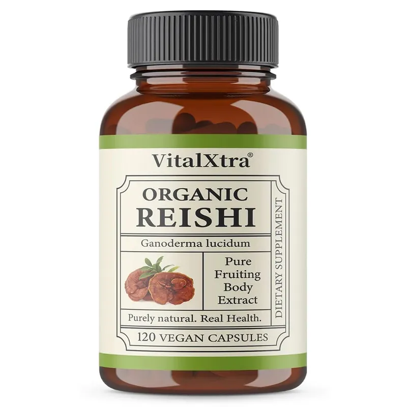Reishi gomba kapszula 1000 mg Ganoderma Lucidum támogatja az immunrendszer egészségét, pihenést, alvást és természetes energiát, vegán, nem GMO