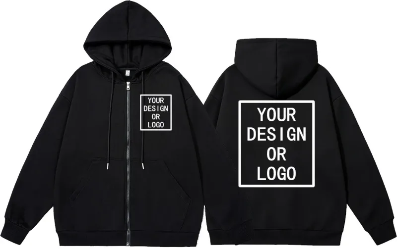 커스텀 나만의 디자인 브랜드 로고/사진 맞춤형 커스텀 남성 여성 DIY 지퍼 후디 맨투맨 캐주얼 후디 새 풀오버 — image 1
