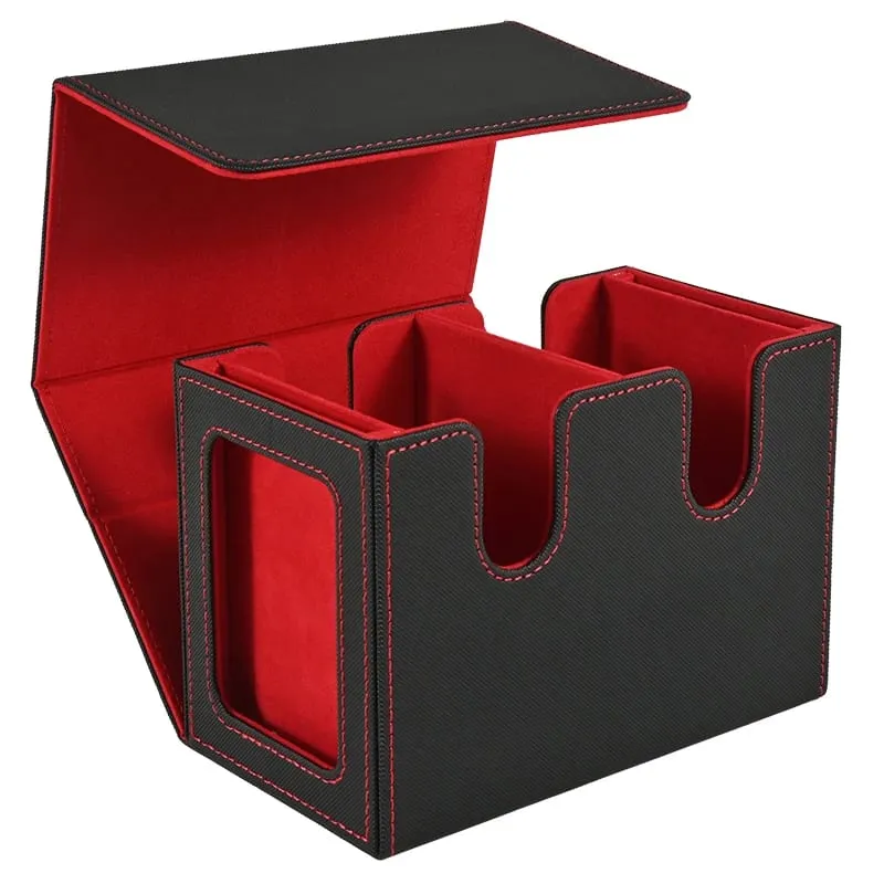 Deck Box with 2 Commander Display Double Deck Box for 140+ Single Sleeved Cards Fits for TCG CCG Magic Cards — image 2