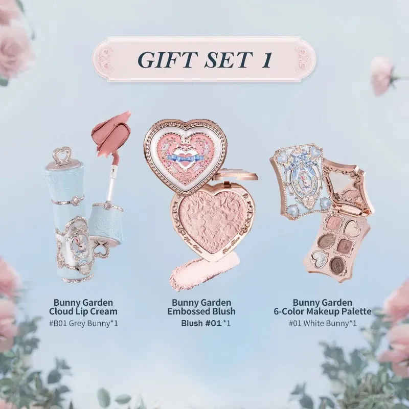 Flowers Knows Bunny Garden Collection Gift Set Makeup Eyeshadow Palette Velvet Matte Lip Stick Lip Cream Blush De Maquillaje — image 8