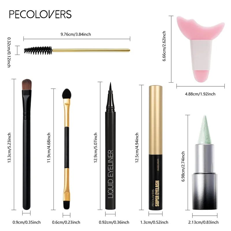 7PCS/SET Eyeshadow Stick Waterproof Eyeliner Mascara with Makeup Brushes & Eye Makeup Aid Tool Women's Gift — image 5