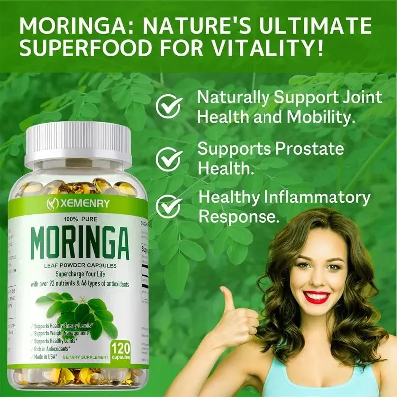 Organic Moringa Capsules - Strengthen The Immune System Promote Metabolism Enhance Energy Help Detoxification Anti-oxidation — image 6