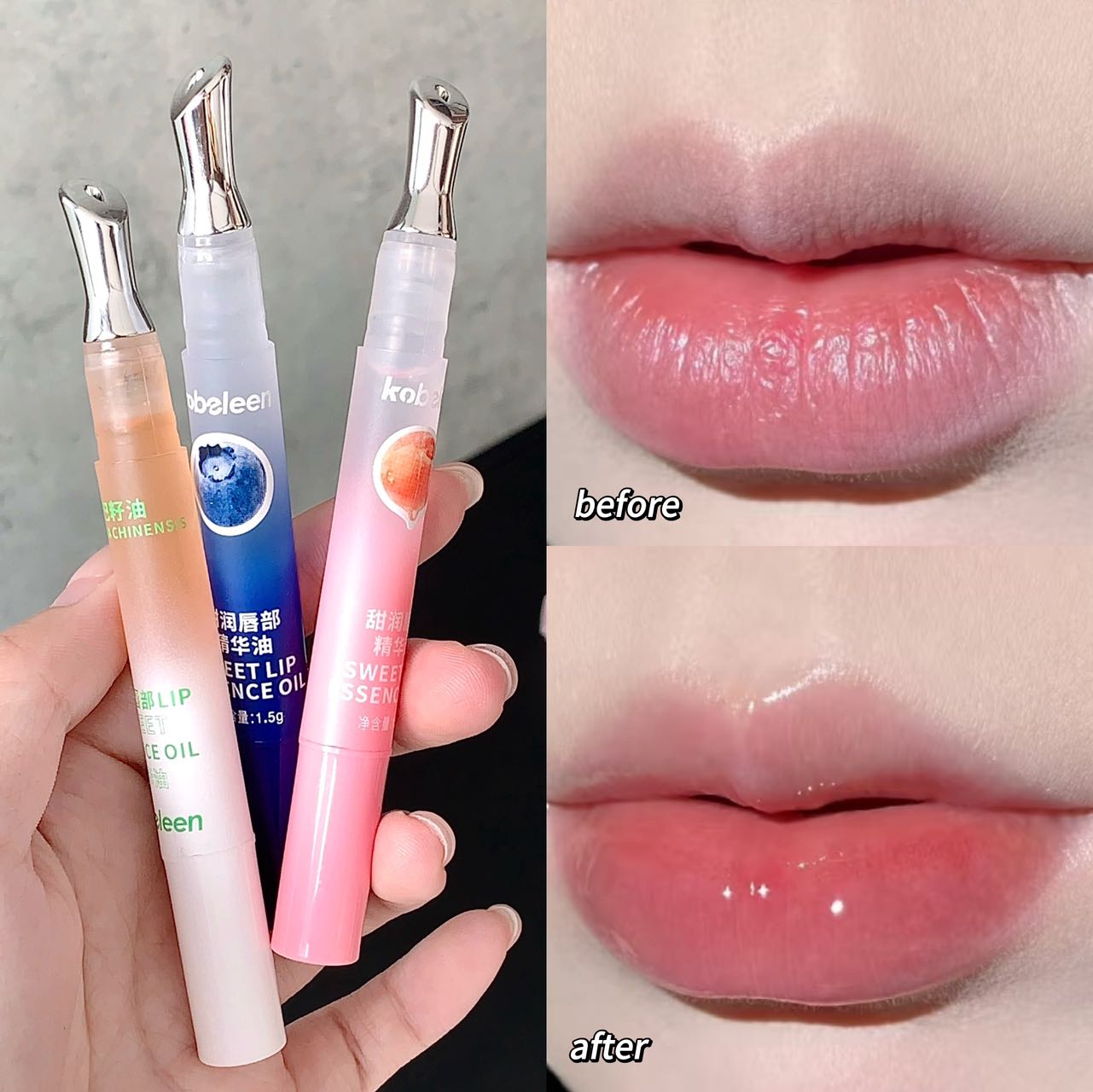 Peach Lip Oil Hydrating Mirror Lip Gloss Moisturizing Non-sticky Lip Tint Lips Plumper Autumn and Winter Lips Care Serum Primer — image 7