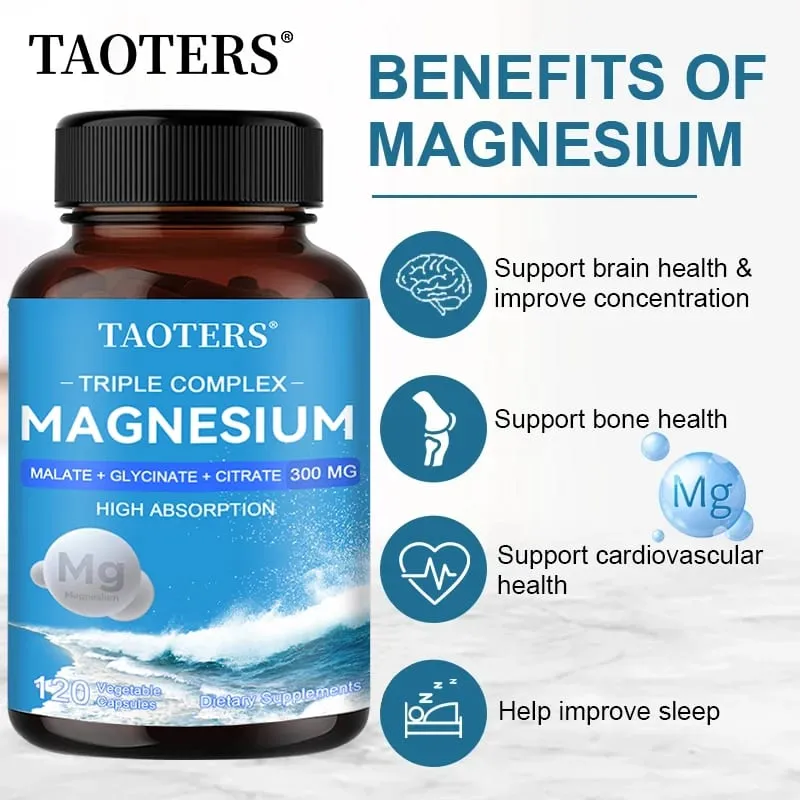 Magnesium Malate + Glycine + Magnesium Citrate 300 Mg - Supports Heart Health and Muscle Function; Improves Energy Mood — image 5
