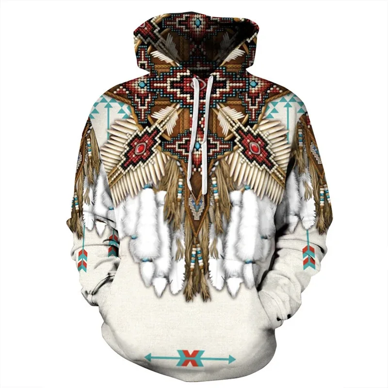 Fashionable 3D Printed Bohemian Pattern Men's Top Fashionable Men's Loose Large Sports Hoodie Street Retro Long Sleeve Hoodie — image 21
