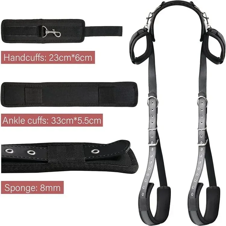 Sex Handcuffs Restraints Open Leg Ankle Cuffs SM Bondage Harness Bed Bandage Straps Slave Sex Toy Erotic Accessories Kits — image 4
