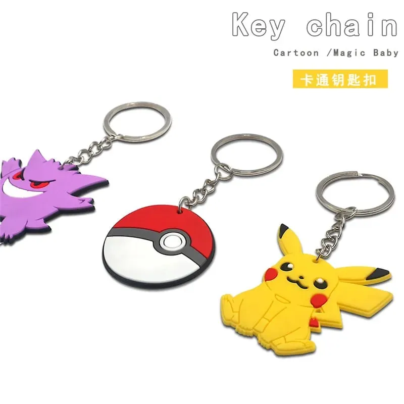 8pcs Pokemon Pikachu KeyChain Schoolbag Pendant Decoration Key Holder Anime Decor Key Buckle Birthday Party Favors Decorations