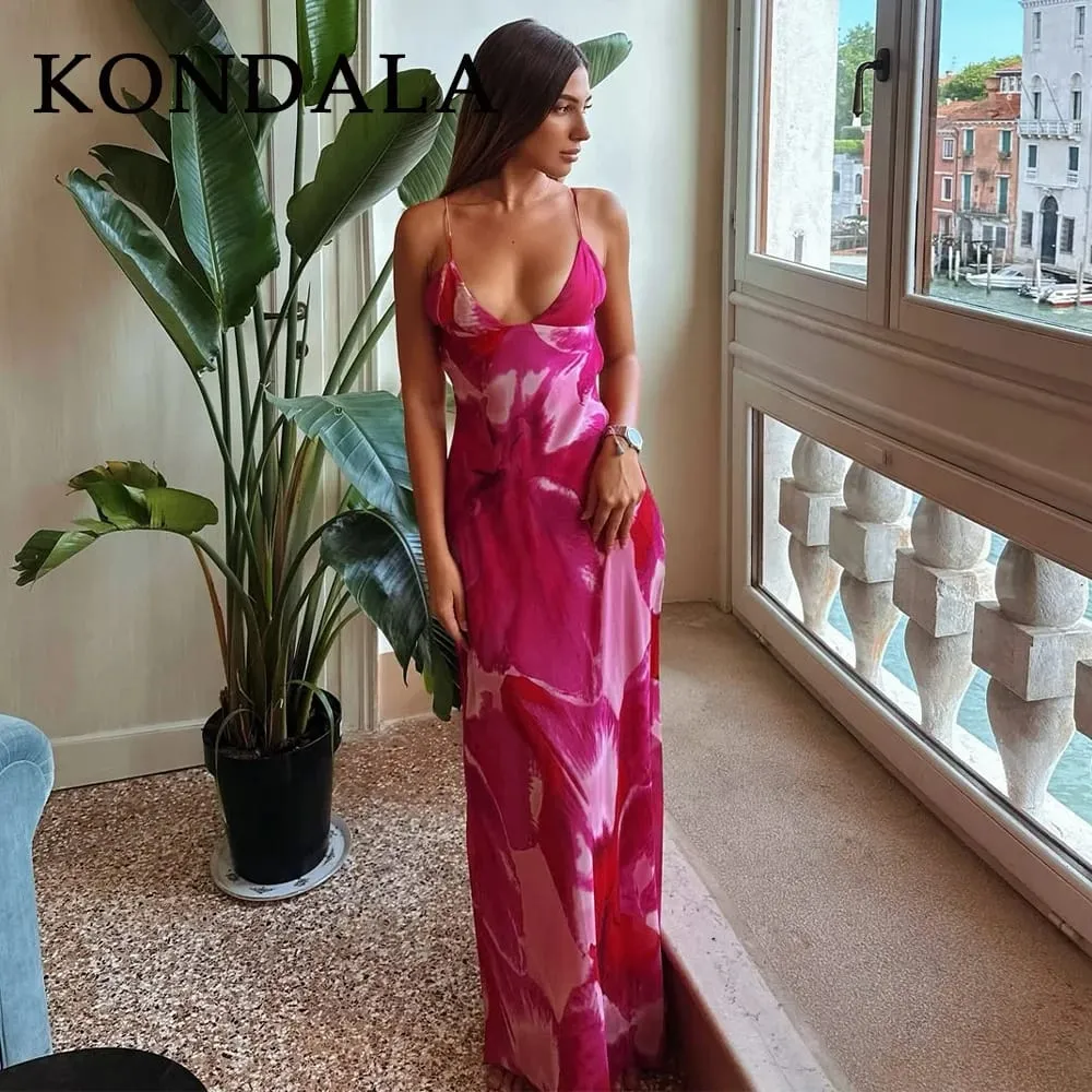2026 Spring Summer Chiffon Boho Women Cami Dresses Fashion Strapless Sleeveless Print Zipper Chic Ladies Cami Dresses — image 5