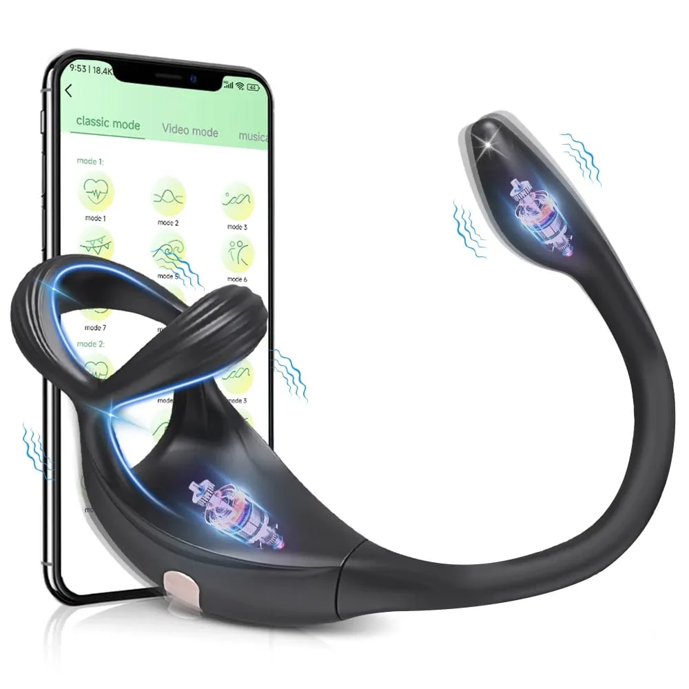 APP Control Butt Plug Cock Ring Vibrating Prostate Massager for Men Beginner Anal Vibrator Anal Plug for Gay Sex Toy for Men 18+ — image 1