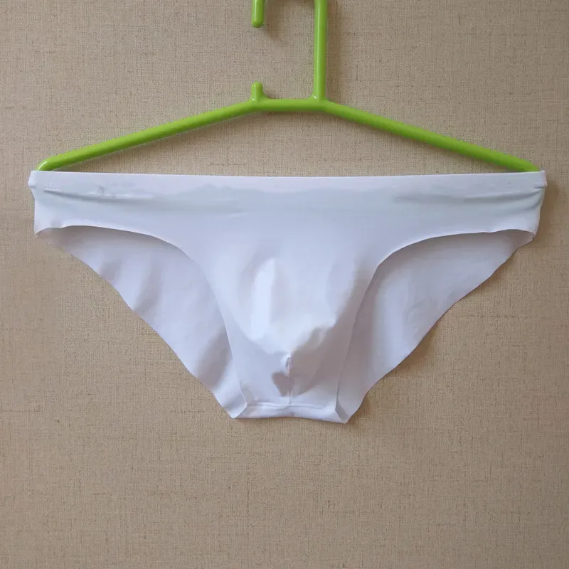 Free Feel Ice Silk Seamless Mens Briefs Solid Underpants Ultra-Thin Panties Male Seamless Low Waist Soft Underwear