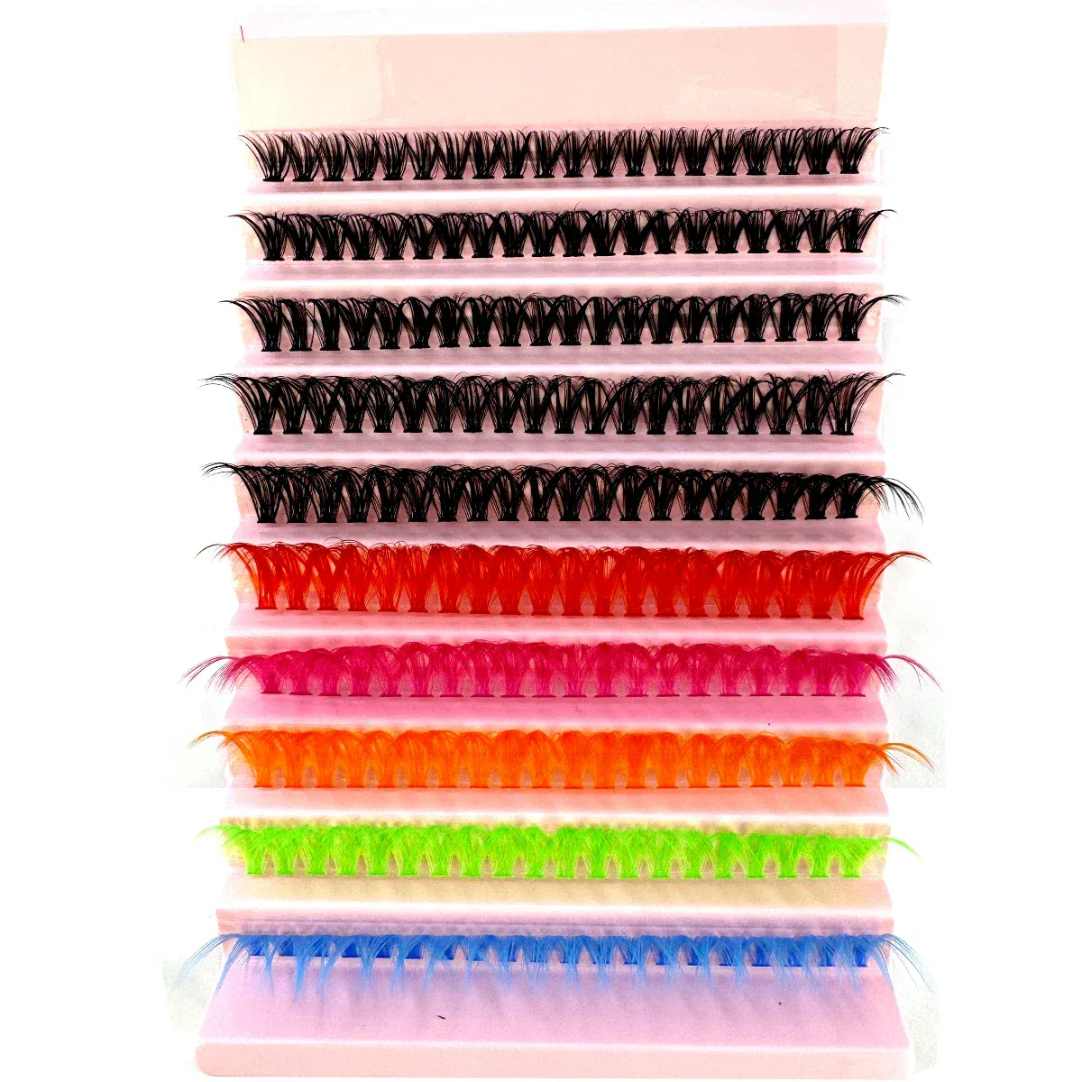 120 clusters of 6-color + black eyelash clusters colored eyelash clusters individual eyelashes D-roll colored false eye — image 4
