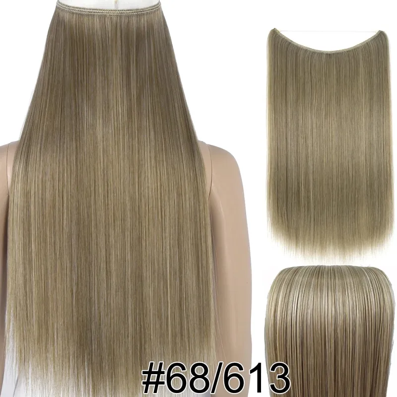 Synthetic Heat Resistant Hair Silky Straight Elasticity Invisible Wire Hair Extensions 8006 — image 34