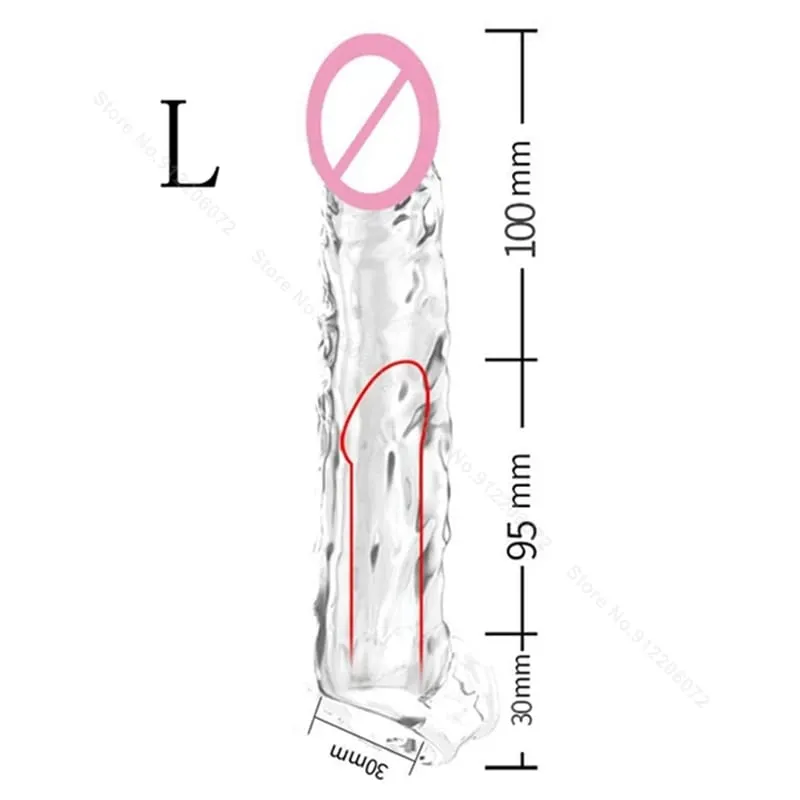 Male Extend Sleeve Penis Extender Condoms Reusable Dildo Enhancer Sex Toys For Men Delay Ejaculation Cock Nozzle