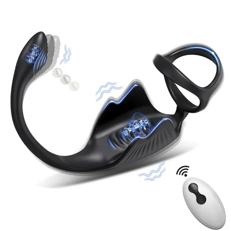 Vibrating Butt Plug Cock Ring for Men Remote Control Anal Vibrator Prostate Massager Gay Anal Plug Adult Goods Sex Toy for Men