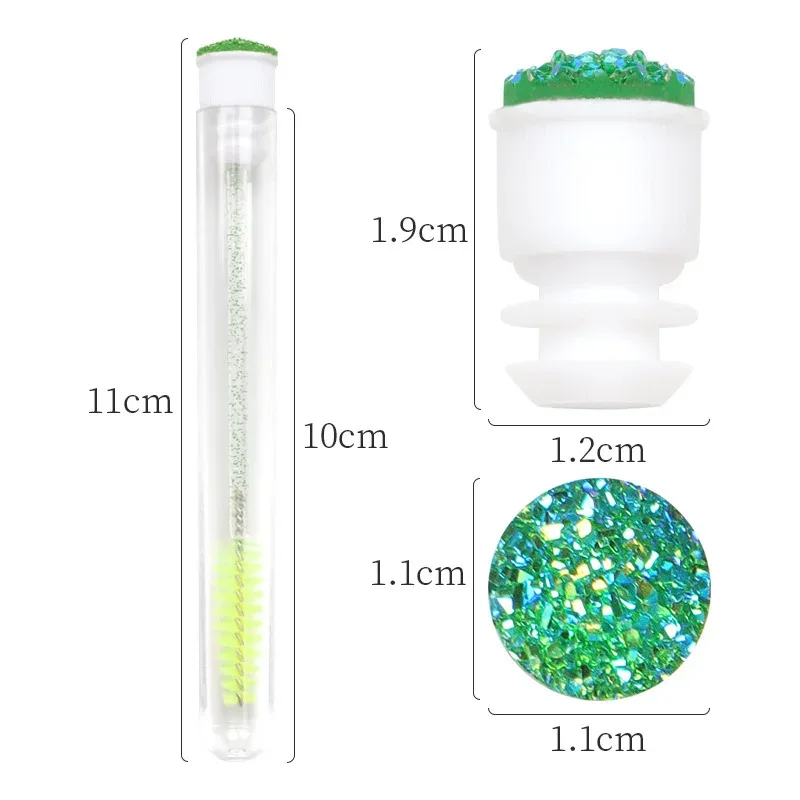 10Pcs Reusable Eyelash Brush Mascara Wands for Eyelash Extension Makeup Brushes Crystal Micro Drill Separate Tube — image 4