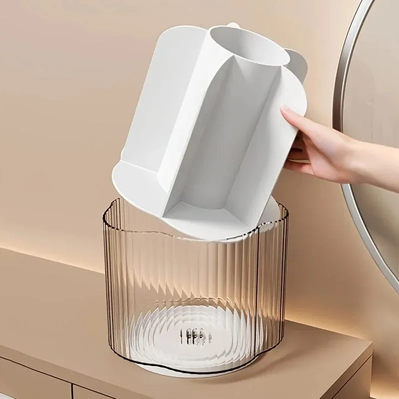 360° Rotating Makeup Brush Holder Detachable 6 Grids Cosmetics Storage Box Round Revolving Makeup Brushes Tools Organizer Box — image 3
