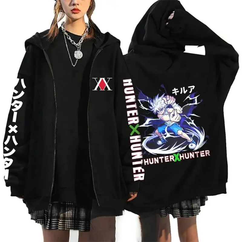 Unisex Anime Hunter X Hunter Killua Zoldyck Gon Print Hoodie Zip Hoodies Loose Casual Streetwear Men And Women Classic Simple — image 43